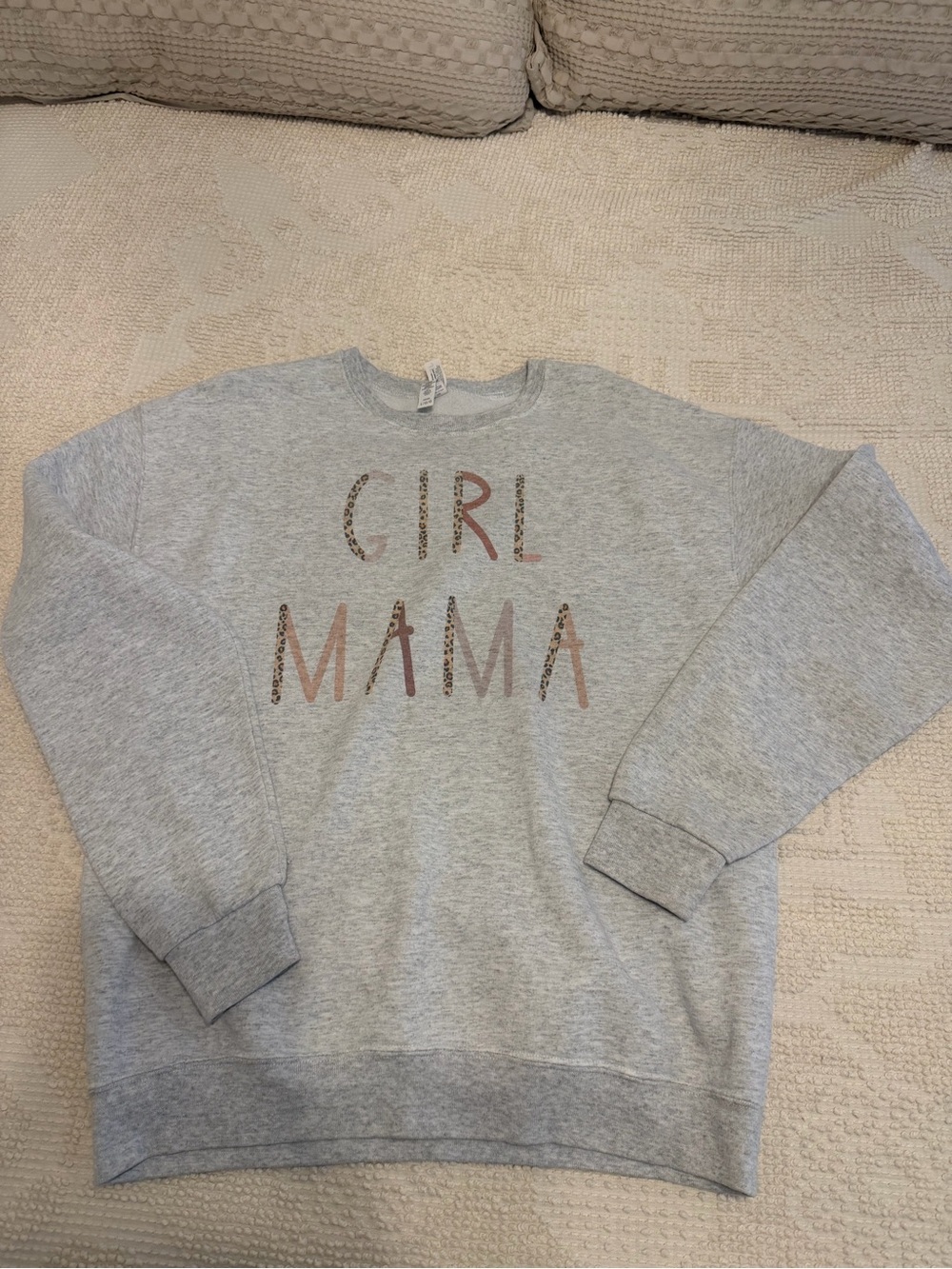 Jerzees Gray Crewneck Sweatshirt with 'GIRL MAMA' Graphic